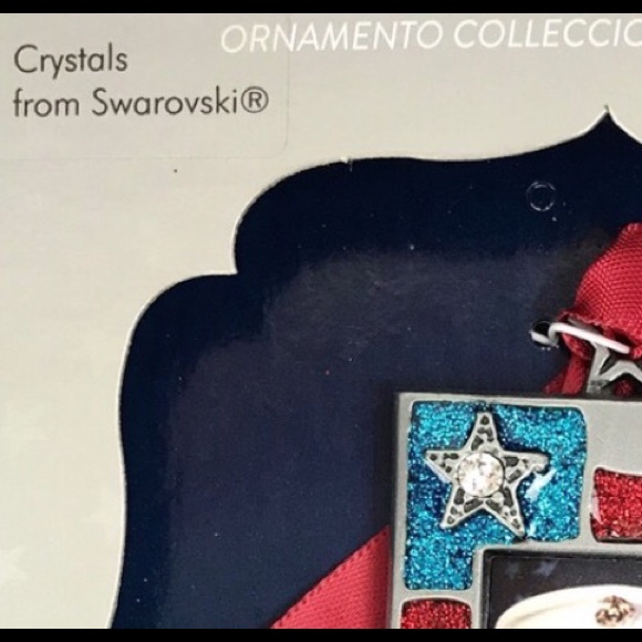 Patriotic Photo Frame Ornament/Swarovski Crystals - Picture 2 of 8